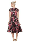 Miss Anne Jacquard Aline Floral Dress in Black or Navy