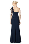 Anissa One Shoulder Gown with Floral feature in Red or Navy