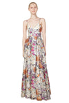 Miss Anne Floral Maxi Dress in Purple or Blue Floral Print