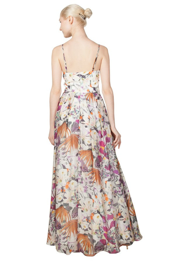 Miss Anne Floral Maxi Dress in Purple or Blue Floral Print