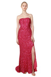 Anissa Strapless Sequin Gown in Navy or Hot Pink