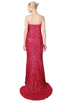 Anissa Strapless Sequin Gown in Navy or Hot Pink