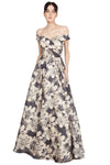 Anissa Floral Ball Gown in Cream and Grey 224323