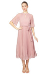 Miss Anne Pleated Skirt Cocktail Dress in Dusty Rose