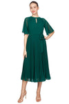 Miss Anne Pleated Skirt Cocktail Dress in Green