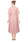 Miss Anne Pleated Skirt Cocktail Dress in Dusty Rose