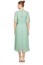 Miss Anne Pleated Skirt Cocktail Dress in Sage