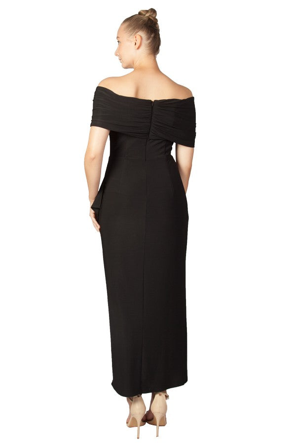Miss Anne Off Shoulder Maxi Dress in Black