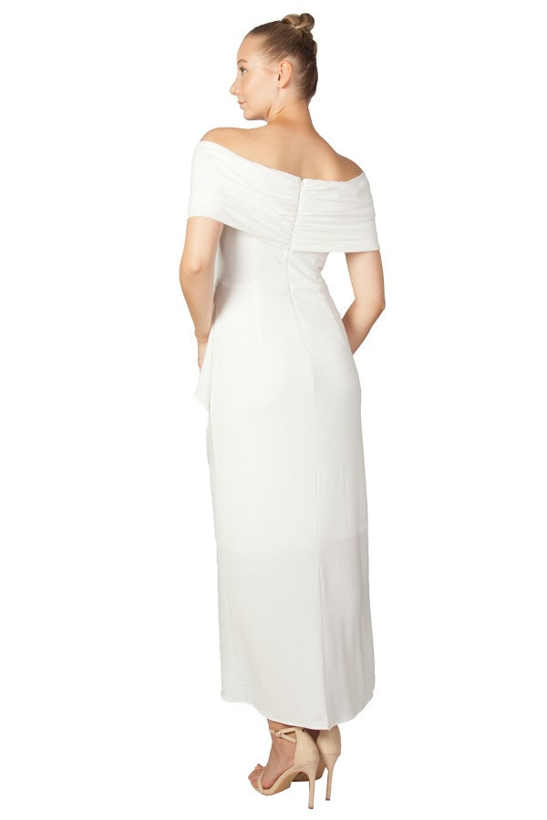 Miss Anne Off Shoulder Maxi Dress in Ivory