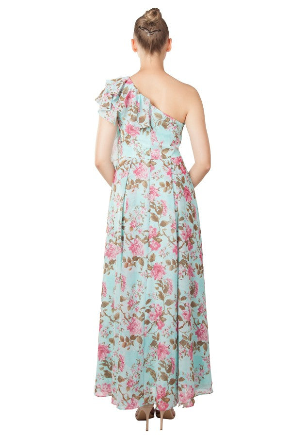 Miss Anne Floral One Shoulder Floral Maxi Dress