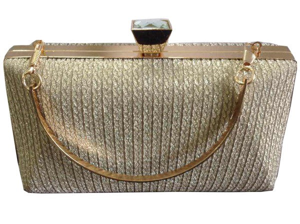 Evening Clutch Glitter Fabric in Gold 22877