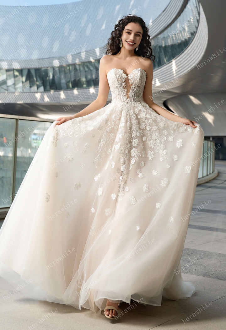 Herawhite Bridal - HW3602 (Available in Ivory/Champagne, Ivory/Pink Nude and Ivory)