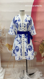 Lorraine Blue and White Seahorse Dress