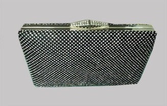 Diamante Mesh Structured Clutch in Black 37839