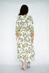 Jolie Saule Linen Blend Sage Print Maxi Dress