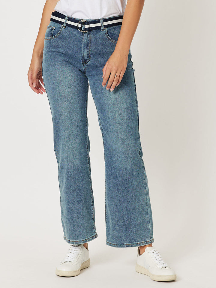 Threadz Vicki Bootcut Mum Jean in Denim