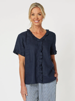 Gordon Smith Tiffany Ruffle Linen Top