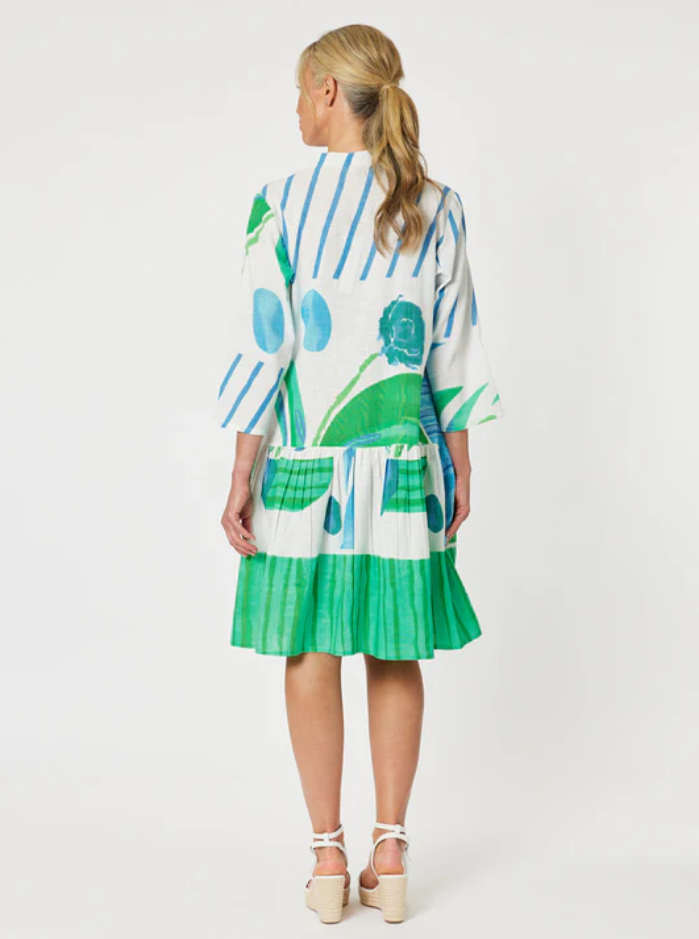 Gordon Smith Beach Side Dress in Green/Blue