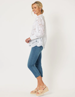 Gordon Smith Limani Broderie Lace Shirt in White