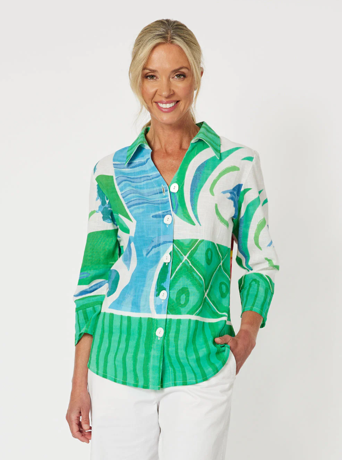 Gordon Smith Beach Side Shirt Green/Blue