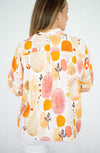 Jolie Saule Orange Print Short Sleeve Shirt
