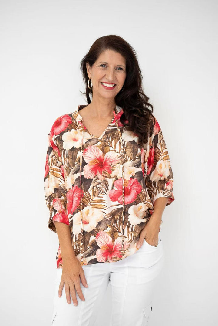 Jolie Saule Floral Cotton Blouse