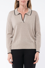 Jump Collared Pullover in Almond