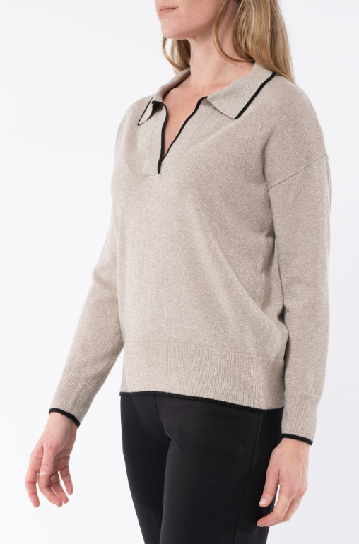 Jump Collared Pullover in Almond