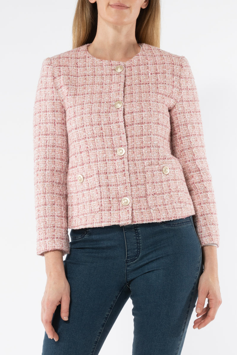 Jump Multi Boucle Jacket in Pink Mix