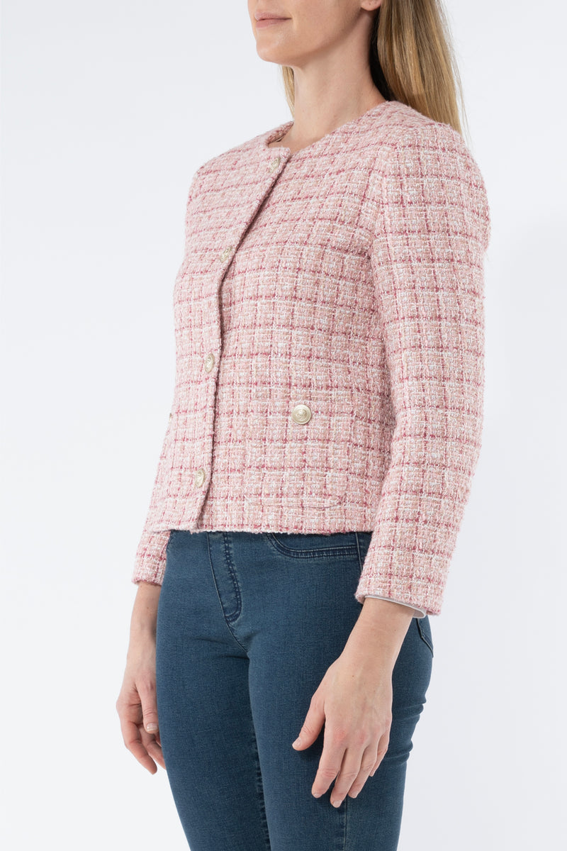 Jump Multi Boucle Jacket in Pink Mix