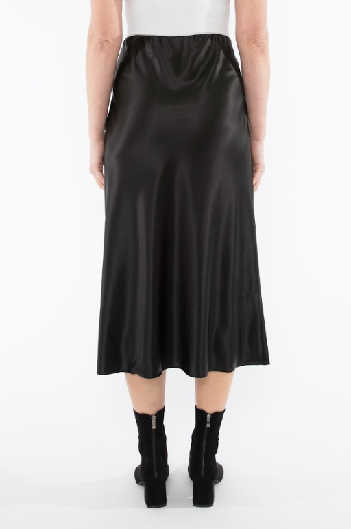 Jump Bias Satin Skirt in Black