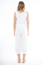 Jump 3/4 Pleat Detail Linen Pant in White