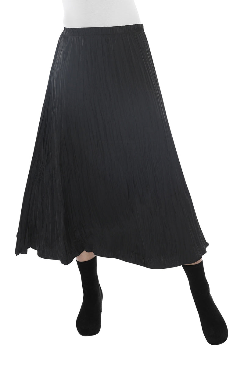 Jump Pleated Pull On Skirt in Black