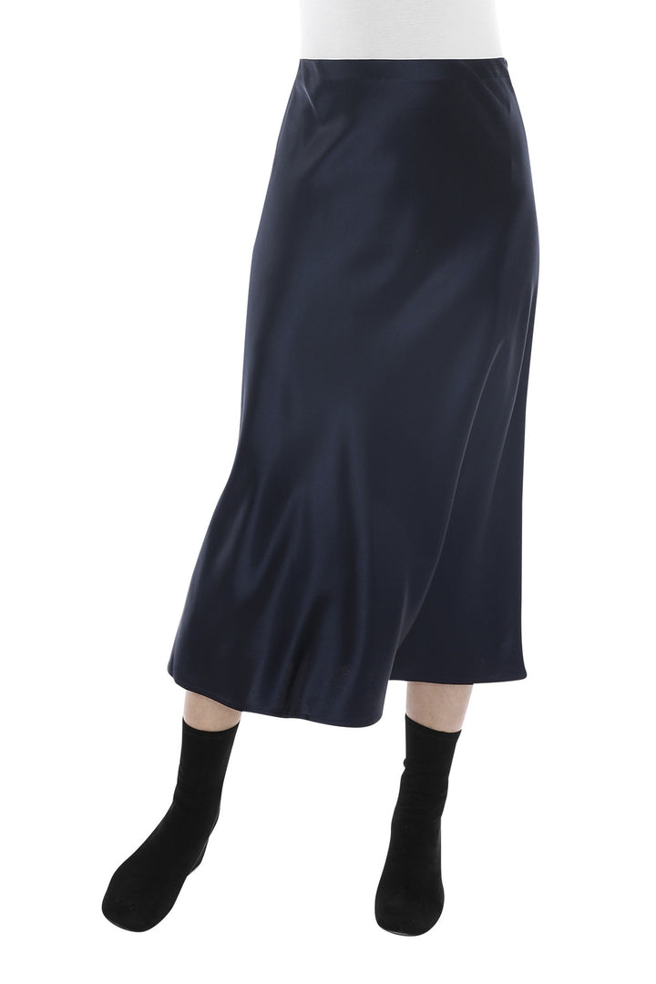 Jump Bias Satin Skirt in Ink