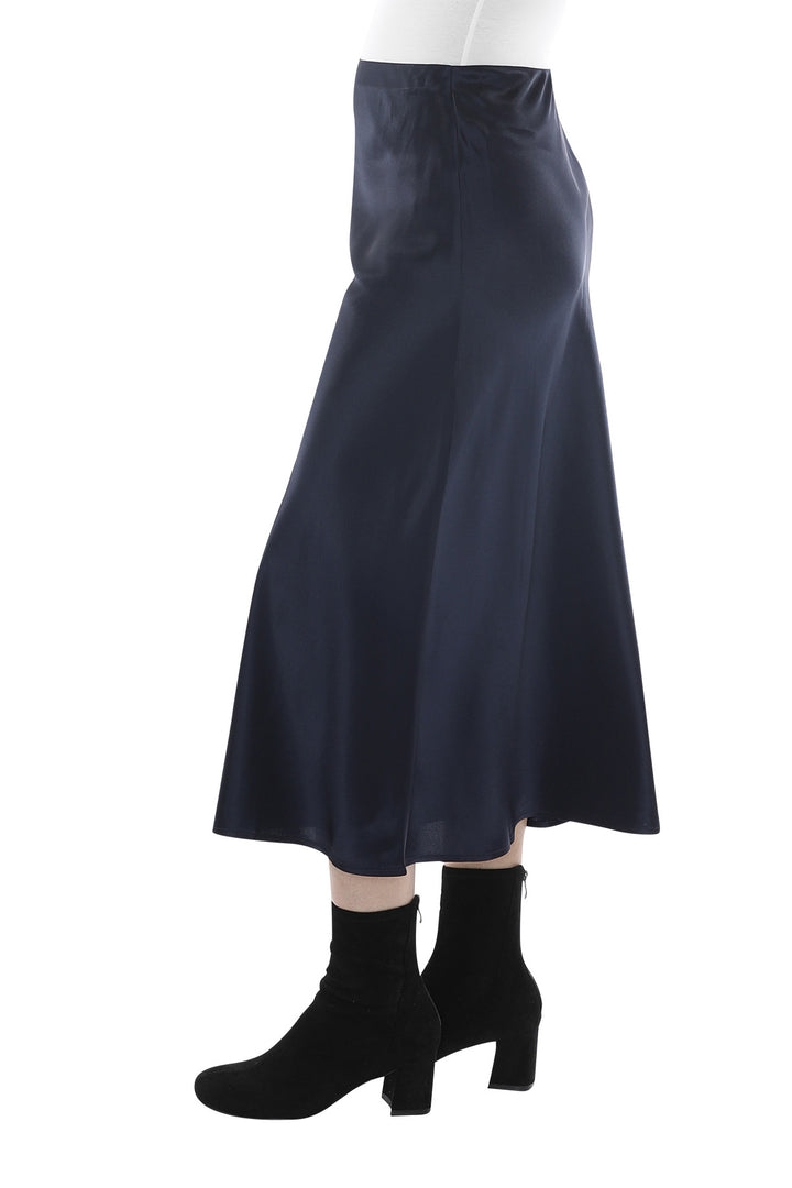 Jump Bias Satin Skirt in Ink