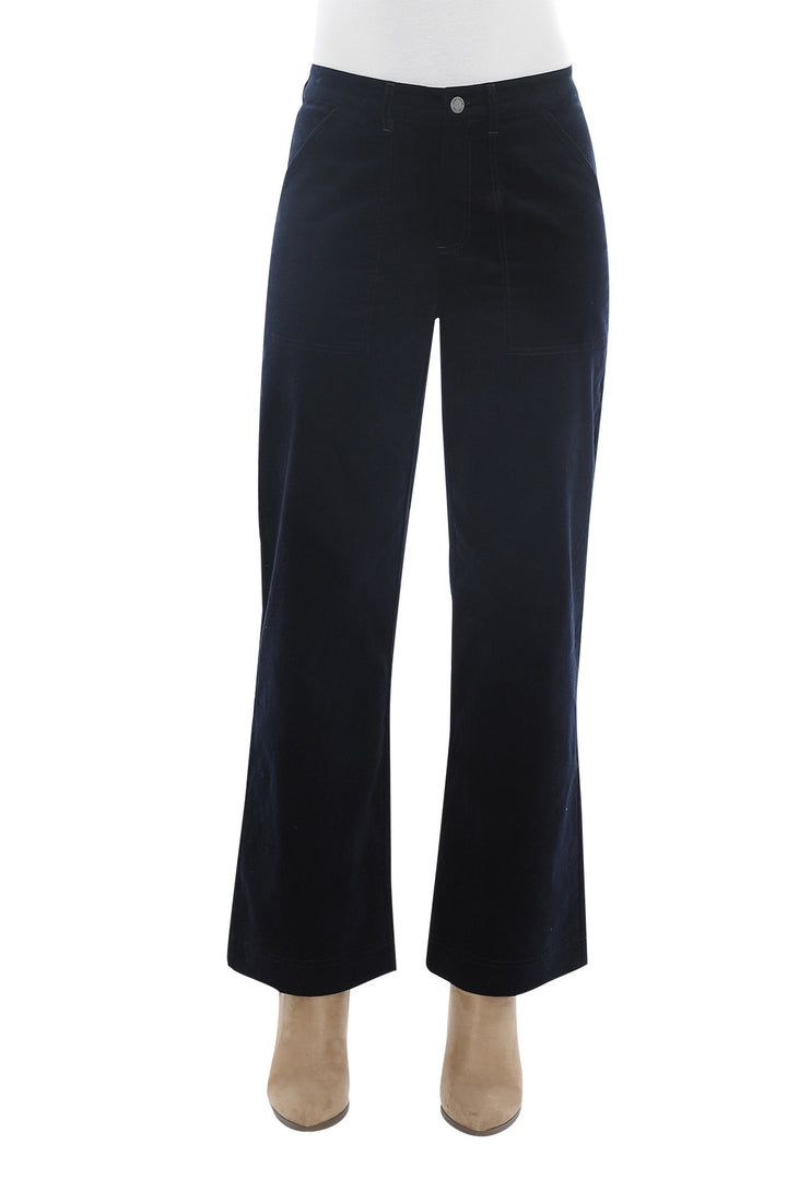 Jump Patch Pocket Velour Pant in Ink Navy