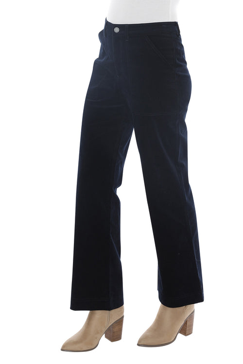 Jump Patch Pocket Velour Pant in Ink Navy