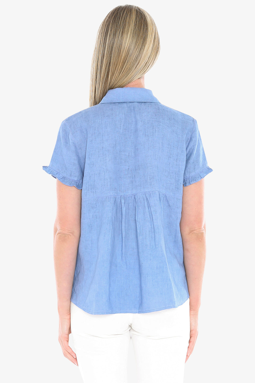 Jump Pigment Ruffle Shirt in Coastal