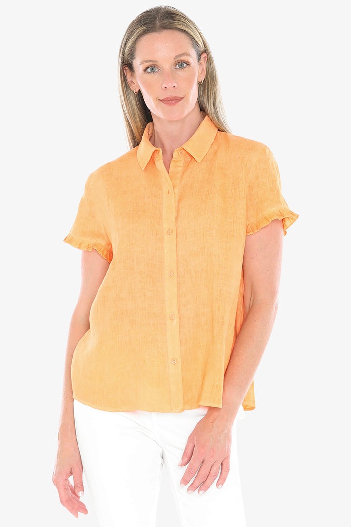 Jump Pigment Ruffle Shirt in Rockmelon