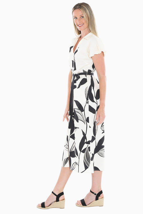 Jump Vine Print Dress in Black