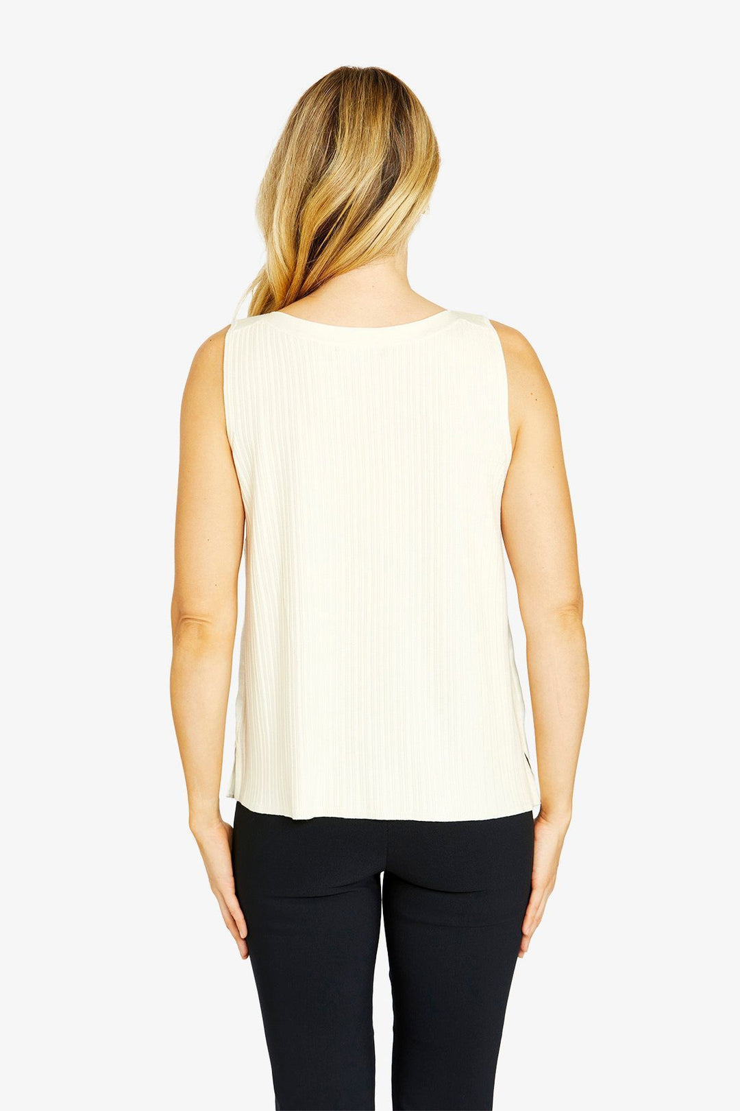 Ping Pong Sammi Contrast Knit Tank in Ivory