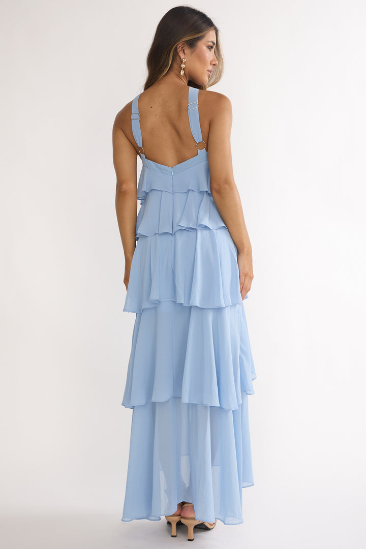 Saints & Secrets Layered Rosette Maxi Dress