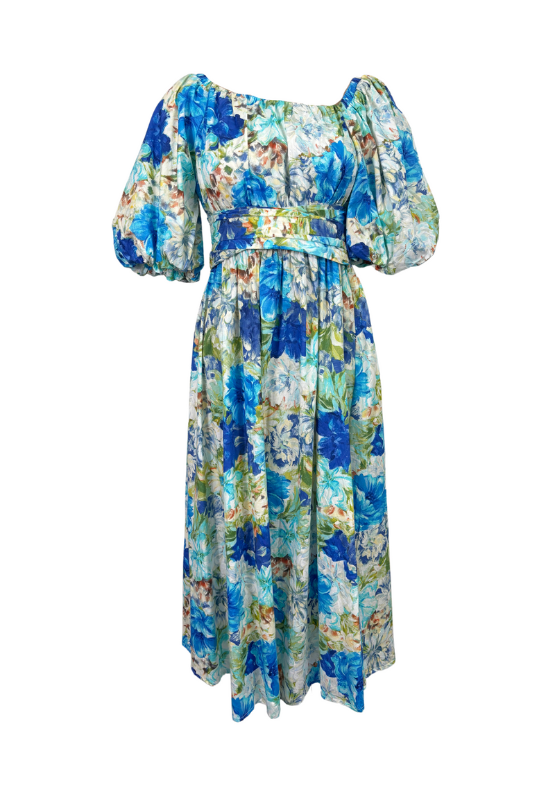 Little Coquille Blue Floral Midi Dress