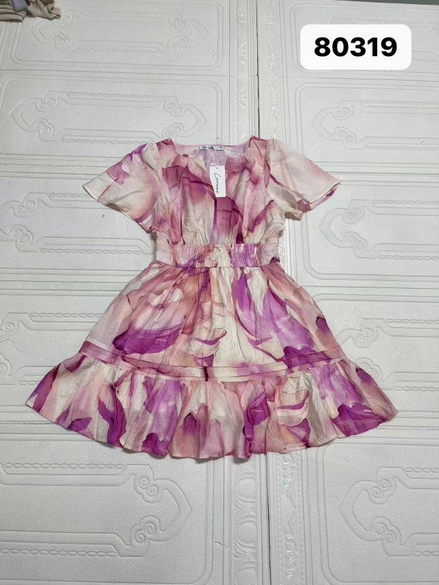 Lorraine Pink Floral Mini Dress