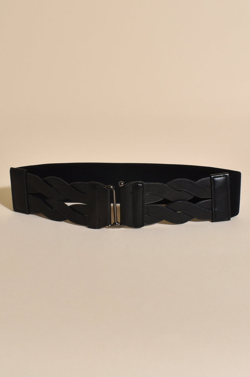 Double Twist Front Belt in Black