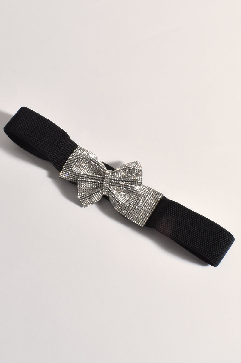 Adorne Diamante Bow Stretch Belt ABD0651