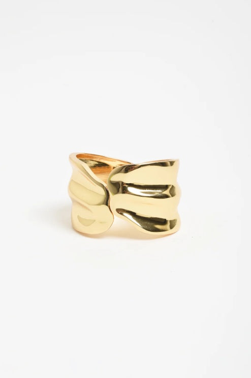 Adorne Hinged Metal Statement Wave Bangle ACD1730