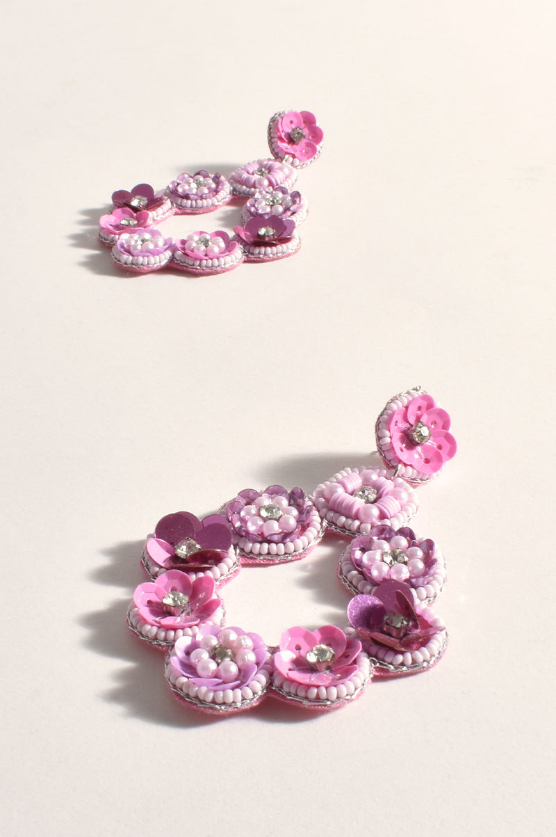 Adorne Hand Beaded Floral Event Earrings AEA3164