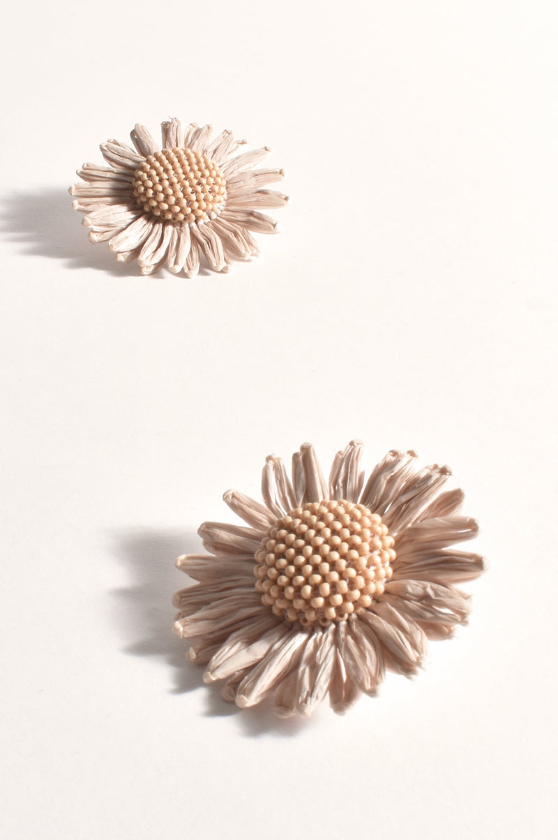 Adorne Large Daisy Stud Earing in Camel AEA3406