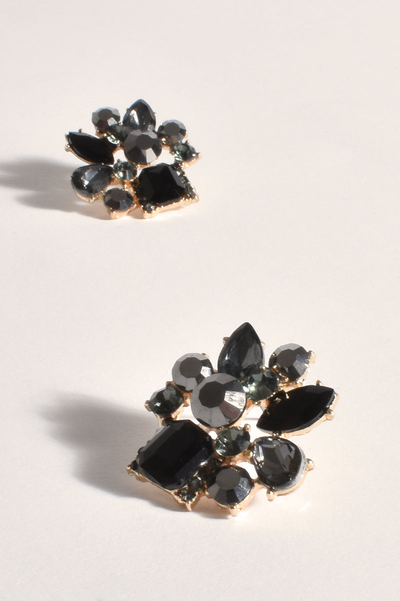 Adorne Jewel Earrings in Gunmetal AED3463